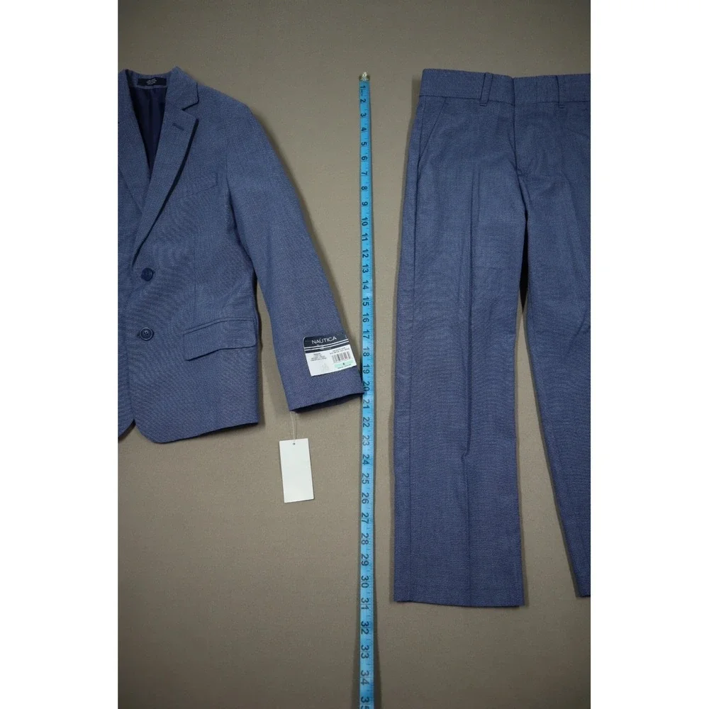 Nautica Big Boys 2-piece. Micro-Texture Suit -‎ Dark Blue - Size 8